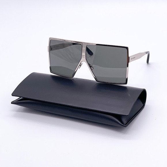 NEW SL182 002 SAINT LAURENT SHIELD SUNGLASSES NEW SAINT LAURENT BETTY SL 182 002 - Picture 2 of 9